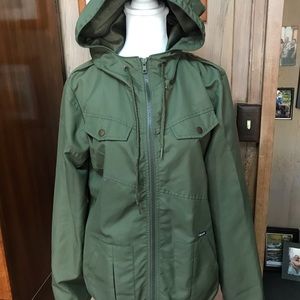 Volcom- hooded wind breaker.